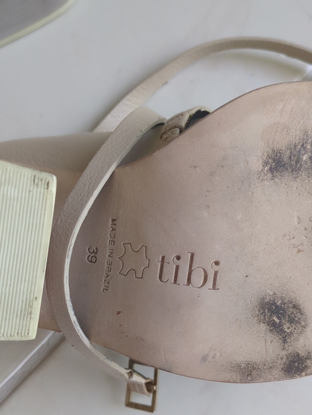 Tibi Women’s Nude Block Heel Sandals with Ankle Straps Contemporary Sz 39 US 8.5 - Picture 4 of 10